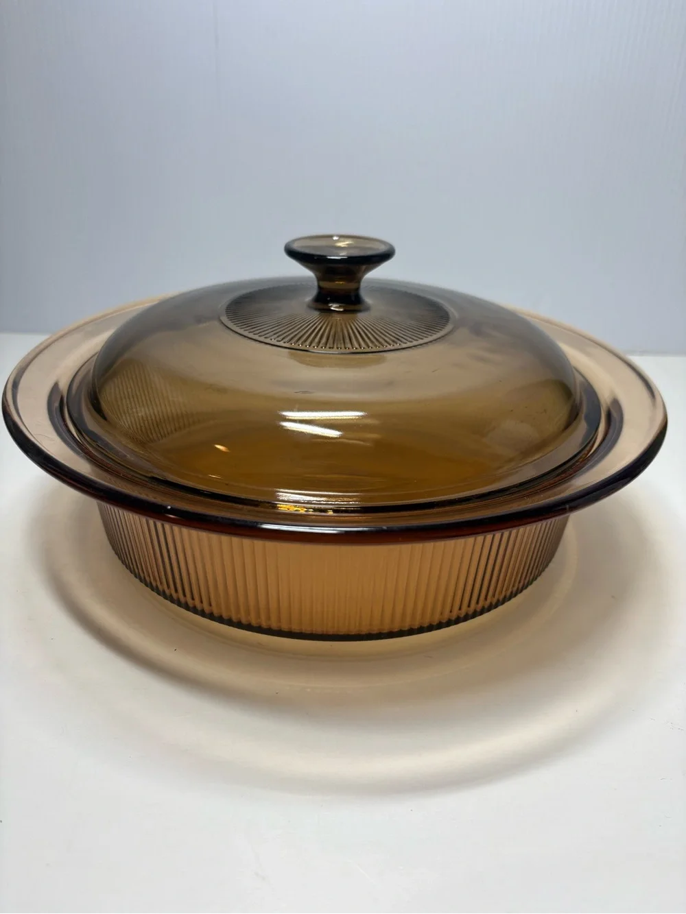 Vision Amber Glass Covered Casserole Dish 2.5qt V-33-B Corning
